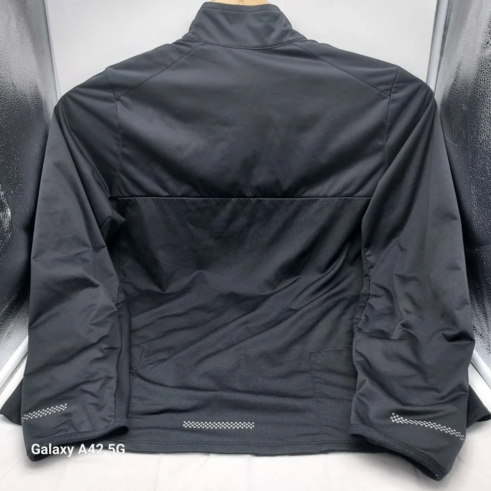Nike Women's Black Full-Zip Athletic Bomber Jacket